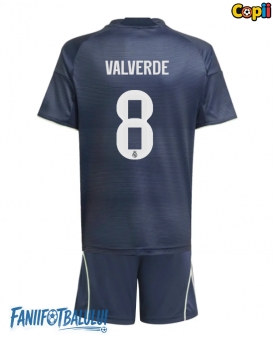 Real Madrid Federico Valverde #8 Echipament de Fotbal Replică 2025-26 Copii Deplasare (+ Șorturi)